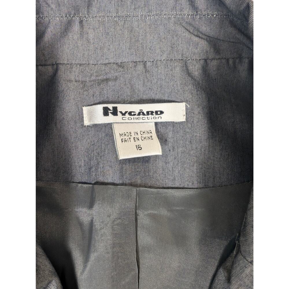 Nygard Collection Gray Suit Coat Blazer Opal Button Classic Size 16 Career - Picture 5 of 8